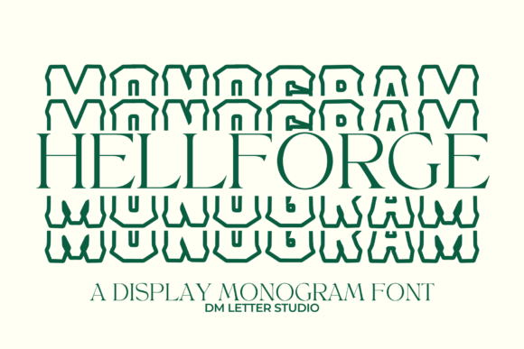 Hell Forge Stacked Monogram: A Bold Display Font for Editors